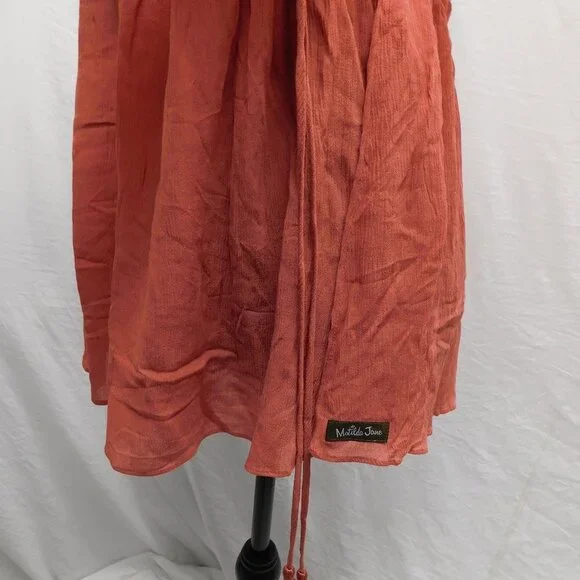 Matilda Jane S Coral Silky Tie Waist Blouse NEW NWT - Picture 4 of 6